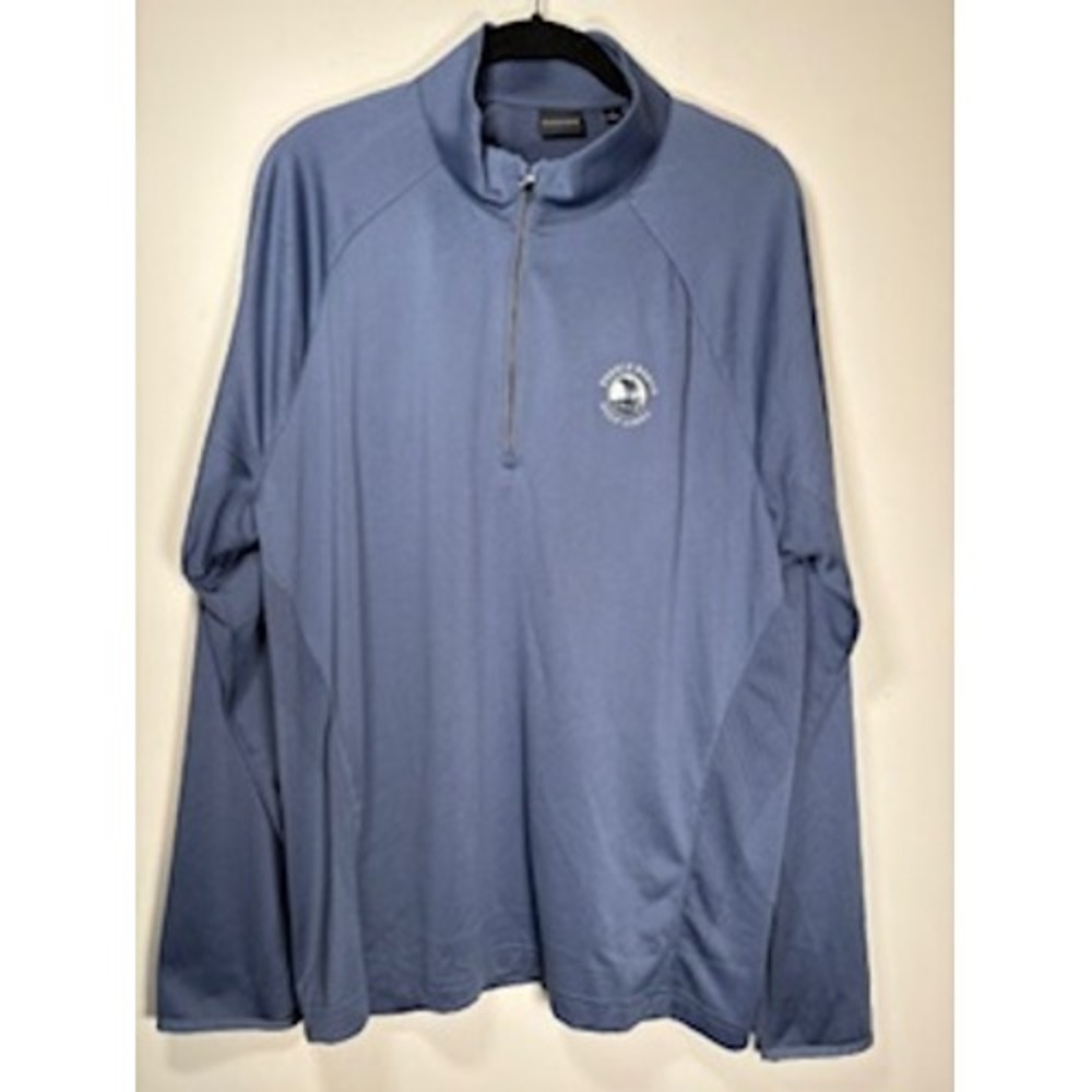 Dunning Pebble Beach Golf Links Mens‎ Large Blue Quarter Zip Pullover Sweater L